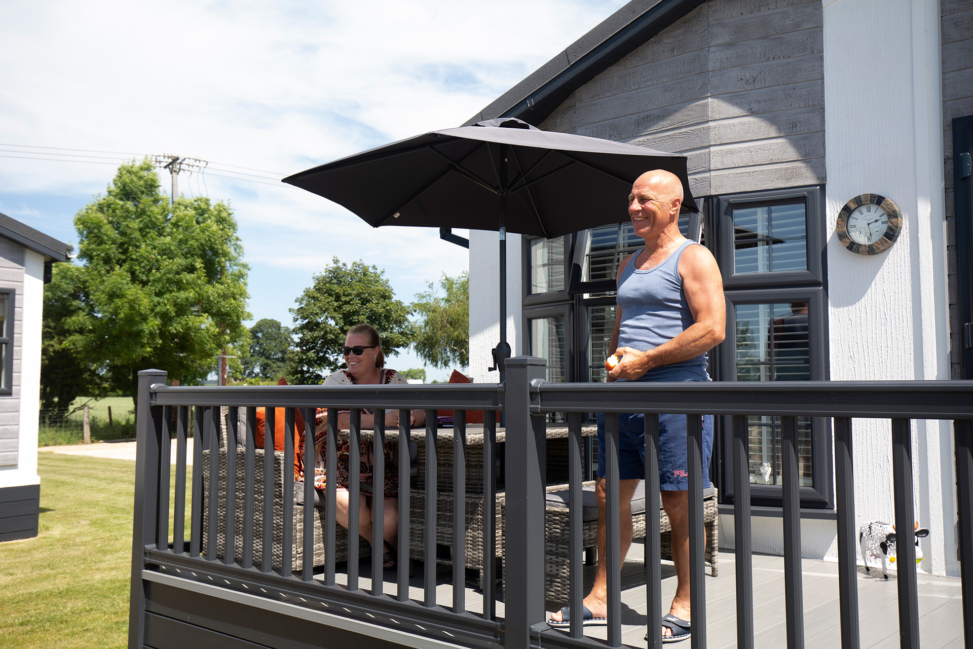 people on decking