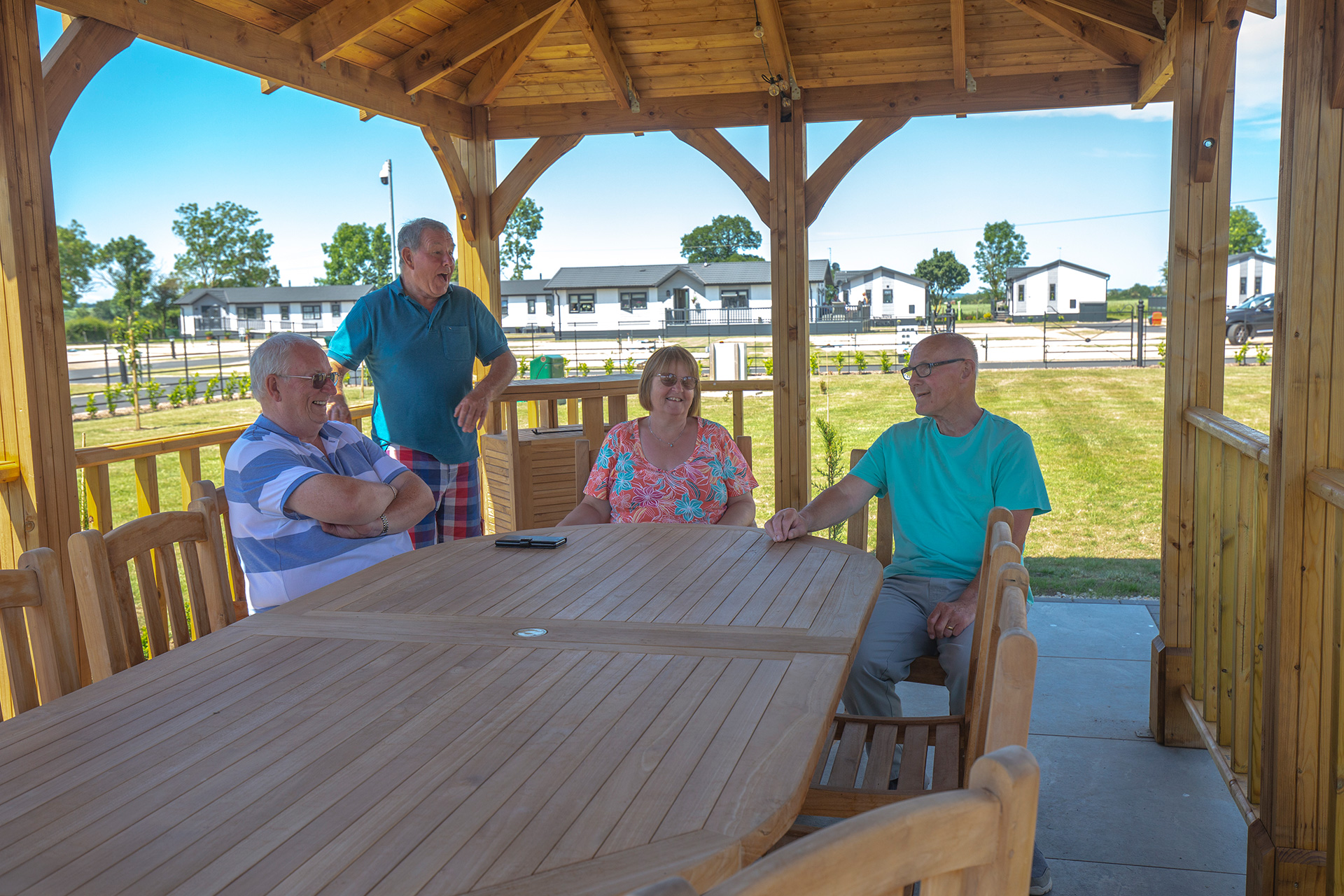 people on decking